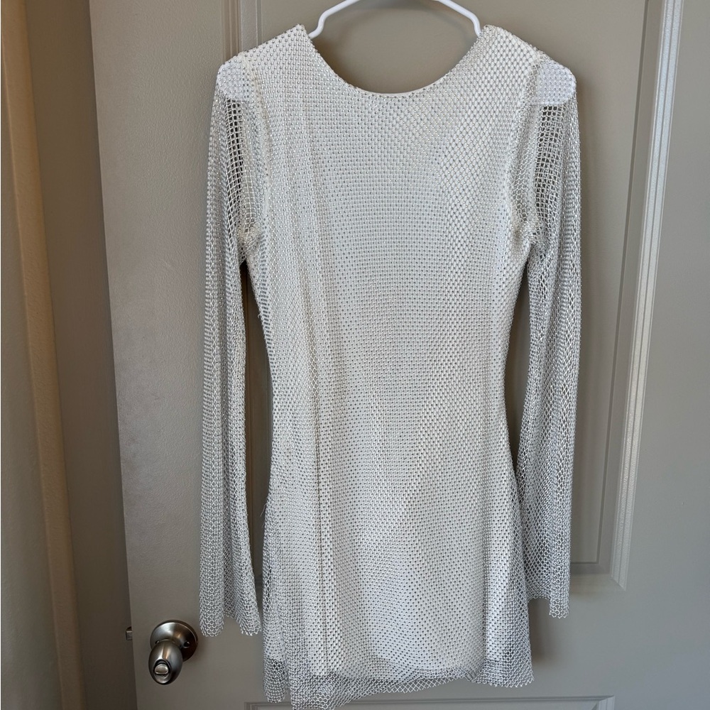 12th Tribe White Rhinestone Mesh Mini
